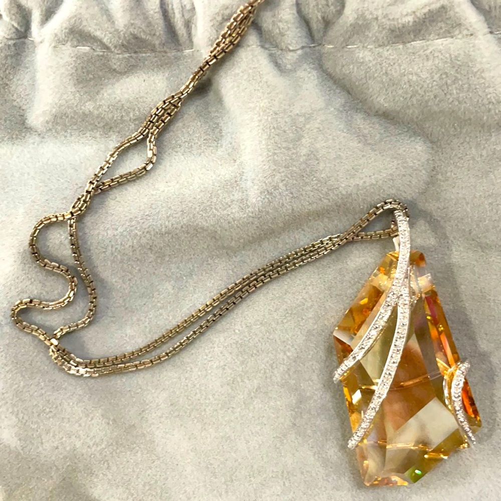 925 Crystal Pendent and Silver Necklace